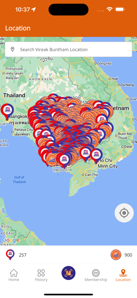 VET Express - VET Express app location map showing delivery network in Cambodia