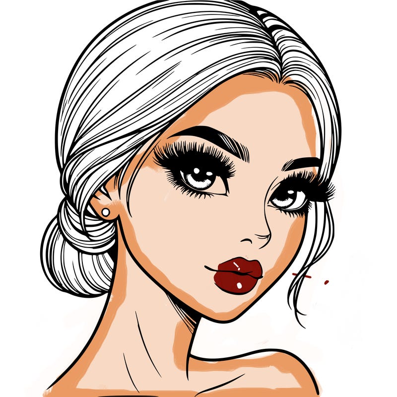 realistic girl with lashes