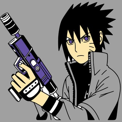 sasuke with sharenegun