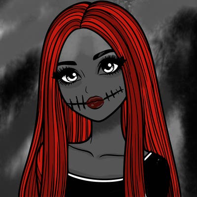 realistic girl with straight and long hair