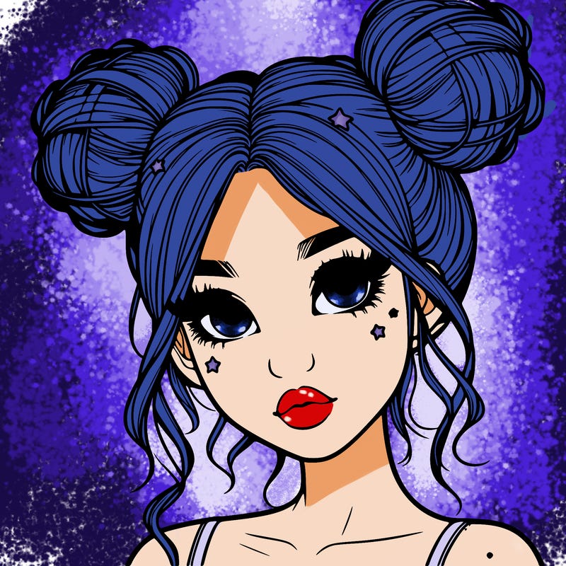 realistic girl with space buns