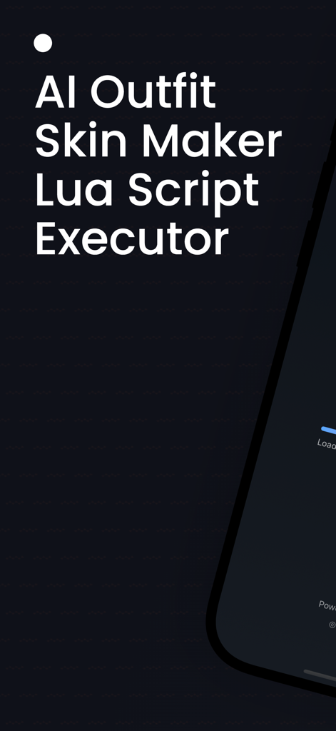 Delta AI: Script Executor Blox - Delta AI app splash screen featuring AI outfit and skin maker and Lua script executor services for Roblox creators
