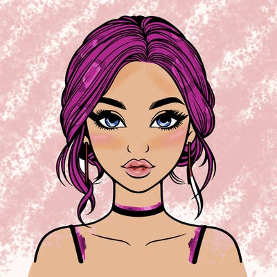 realistic girl with makeup on