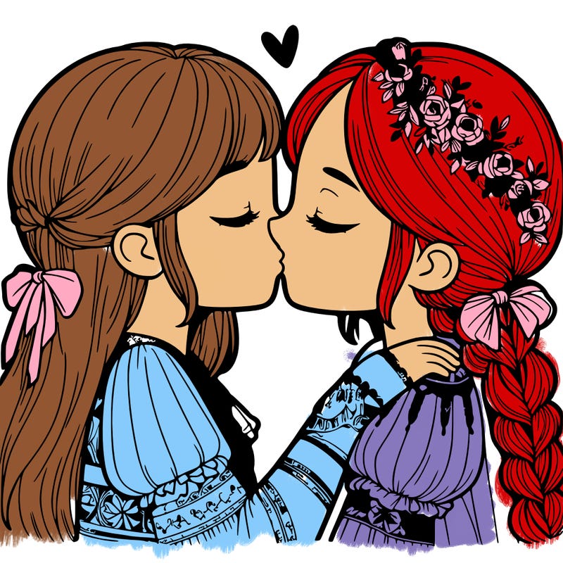 girls kissing