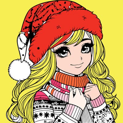 realistic christmas girl