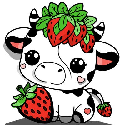 cute strawberry cow