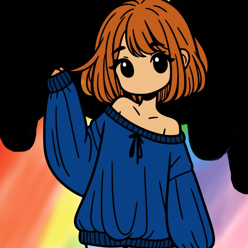 girl in baggy sweater hanging off her shoulder