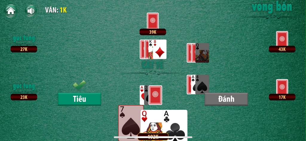 Tiến Lên - Tien Len - Gameplay of the Cat Te traditional Vietnamese card game in the Tien Len app