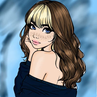realistic girl with bangs looking over her shoulder