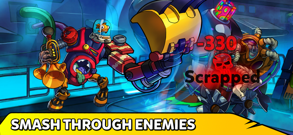 A custom junk robot defeats an enemy in Junkineering Robot Wars RPG