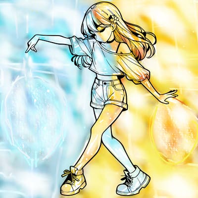 realistic girl danceing