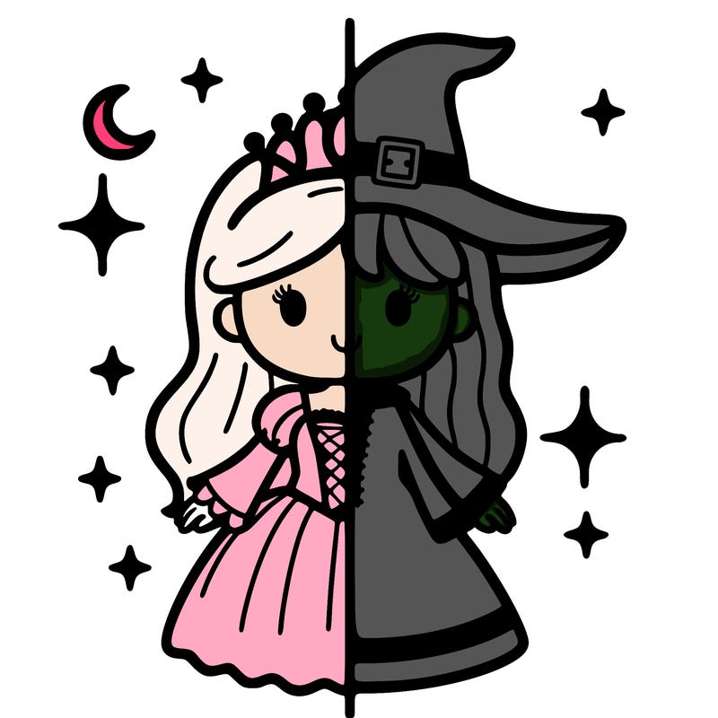 split princess and witch