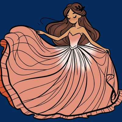 a woman in a flowing dress 👗