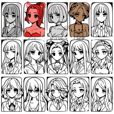 girls that look diffrent anime