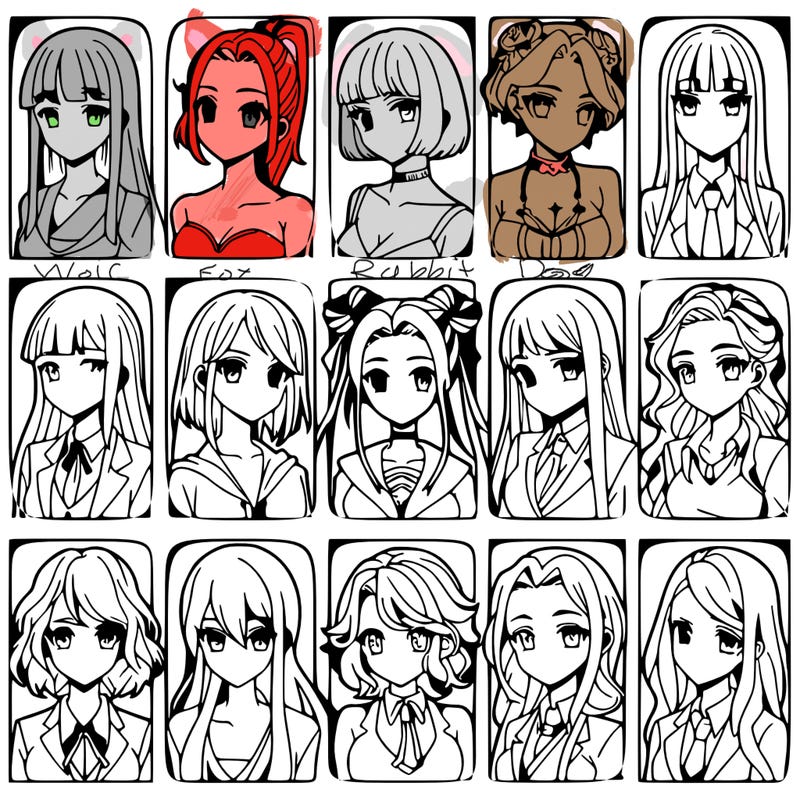 girls that look diffrent anime