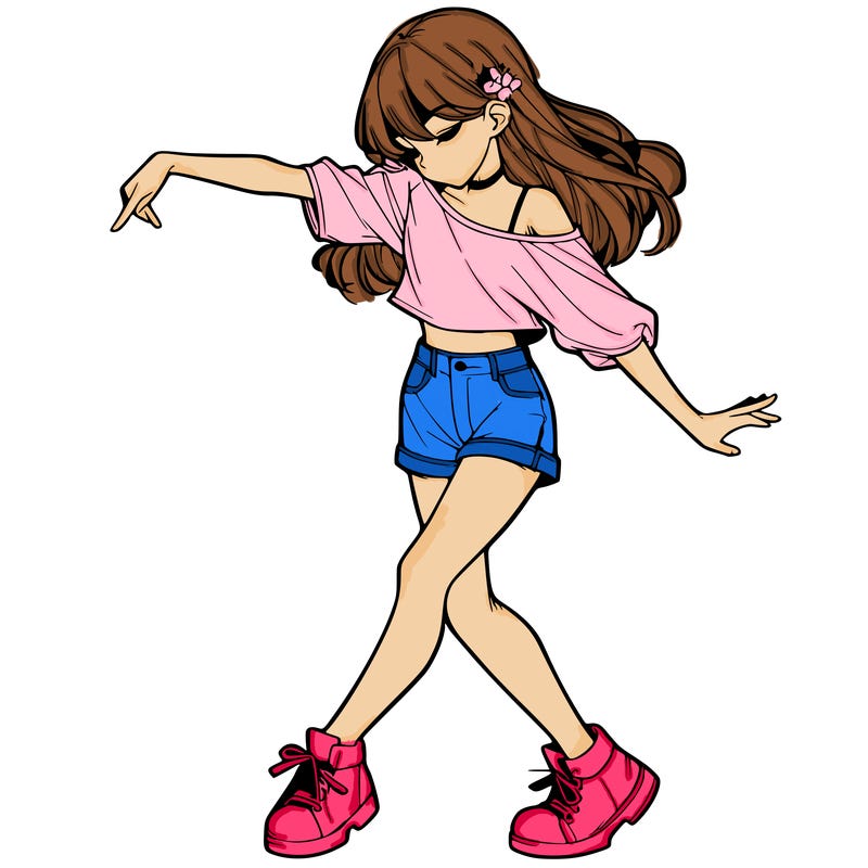 realistic girl danceing