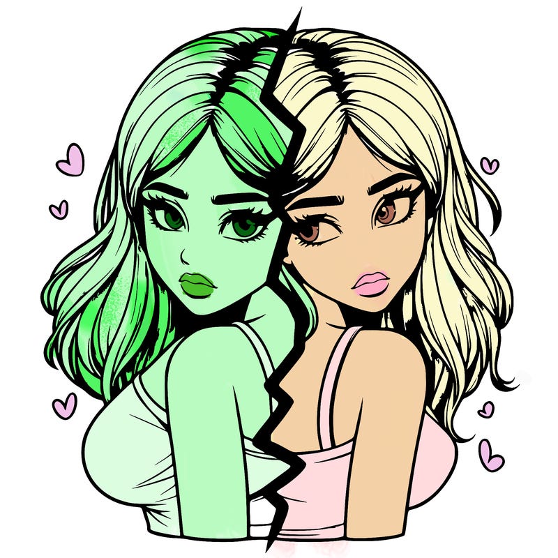 realistic girl split