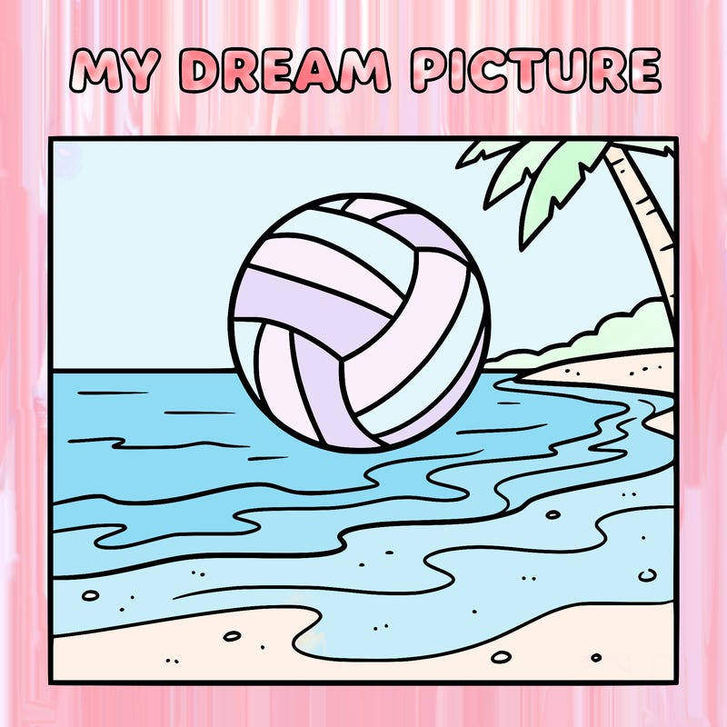 volleyball pictured this a volleyball up in the air on a beach, that is my dream picture