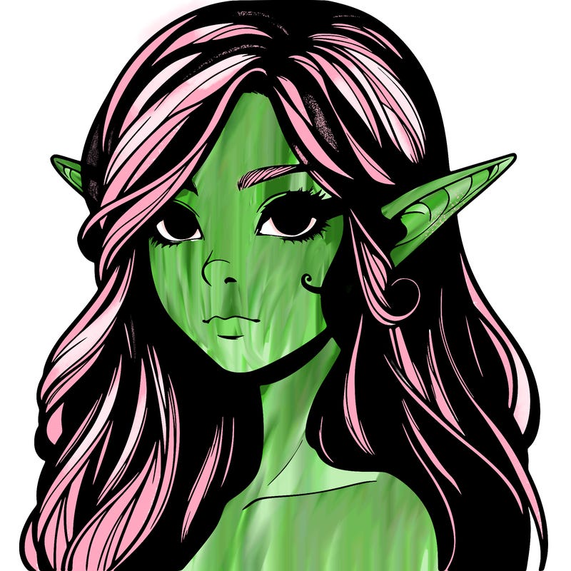 elf girl realistic dark fantasy