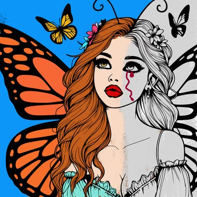butterfly fairy realistic girl