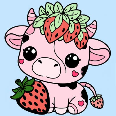 cute strawberry cow