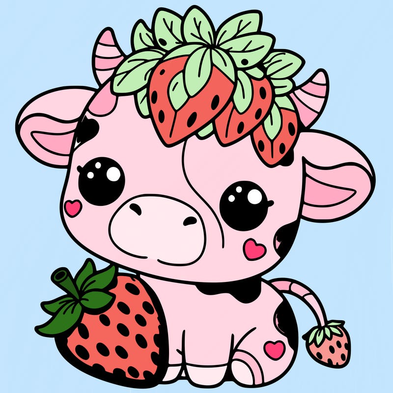 cute strawberry cow