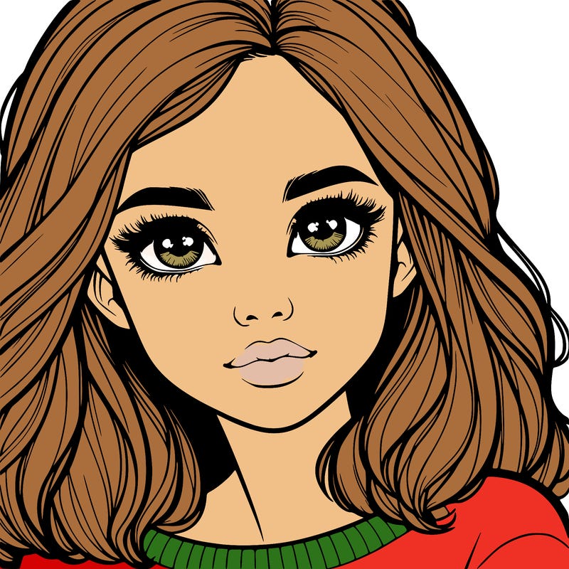 realistic girl whith cute eyes