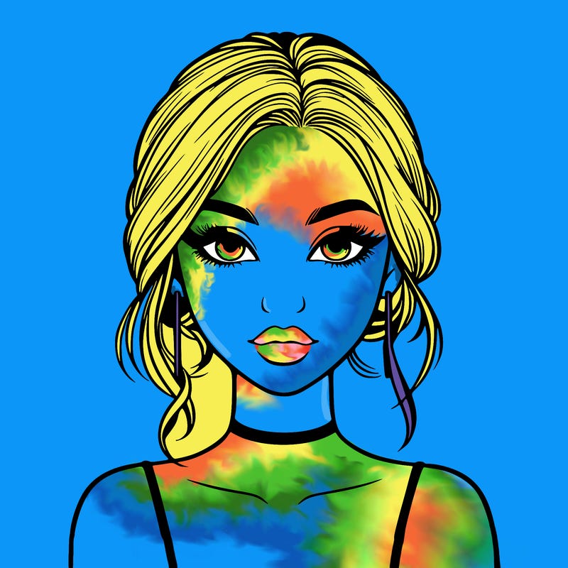 realistic girl with makeup on