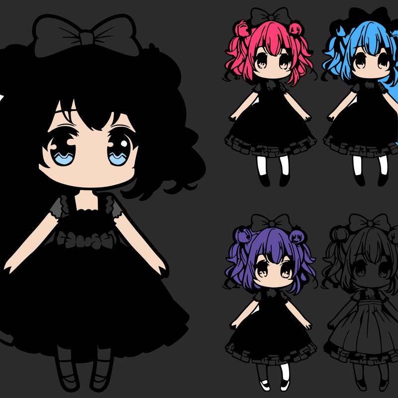 anime girl with dress on