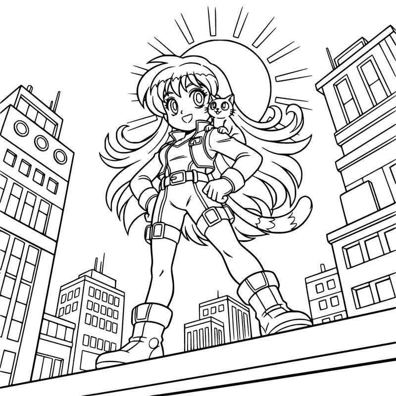 rainbow anime girl