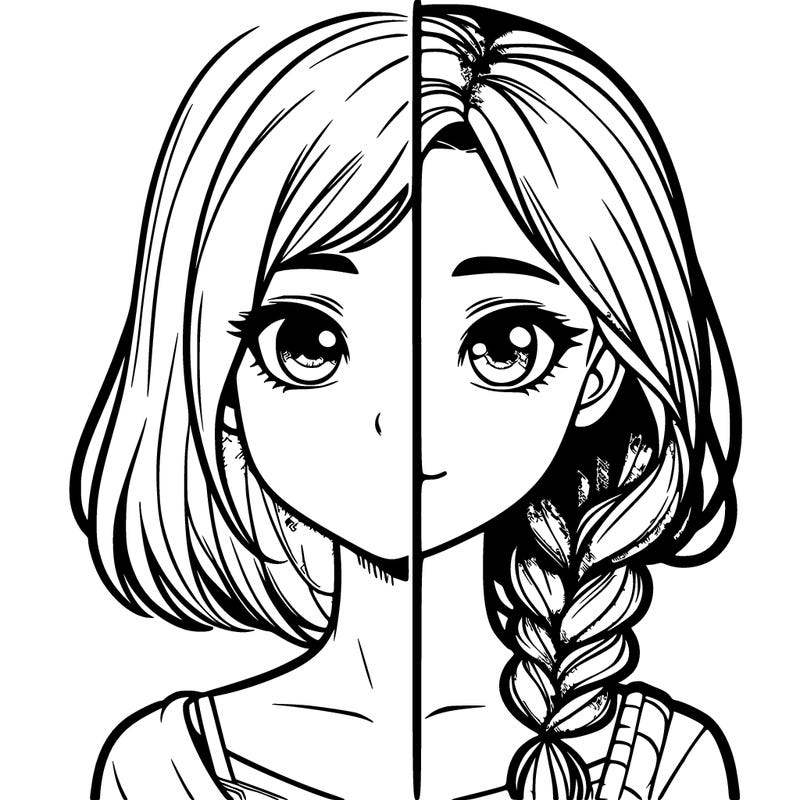 split realistic girl