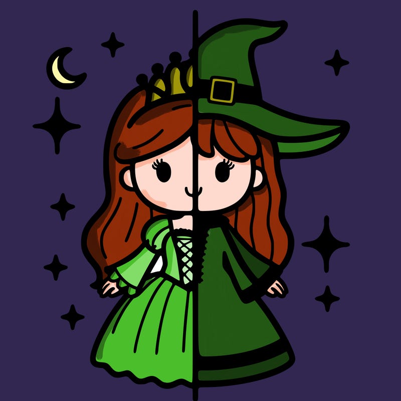 split princess and witch