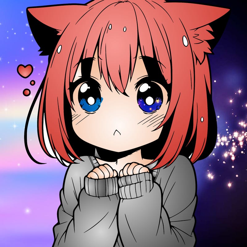 shy anime catgirl