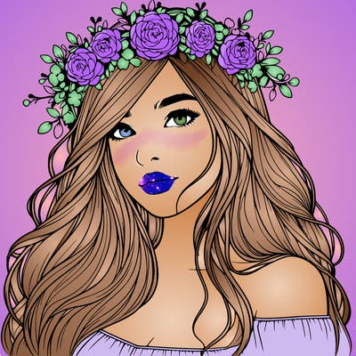 realistic girl with flower crown