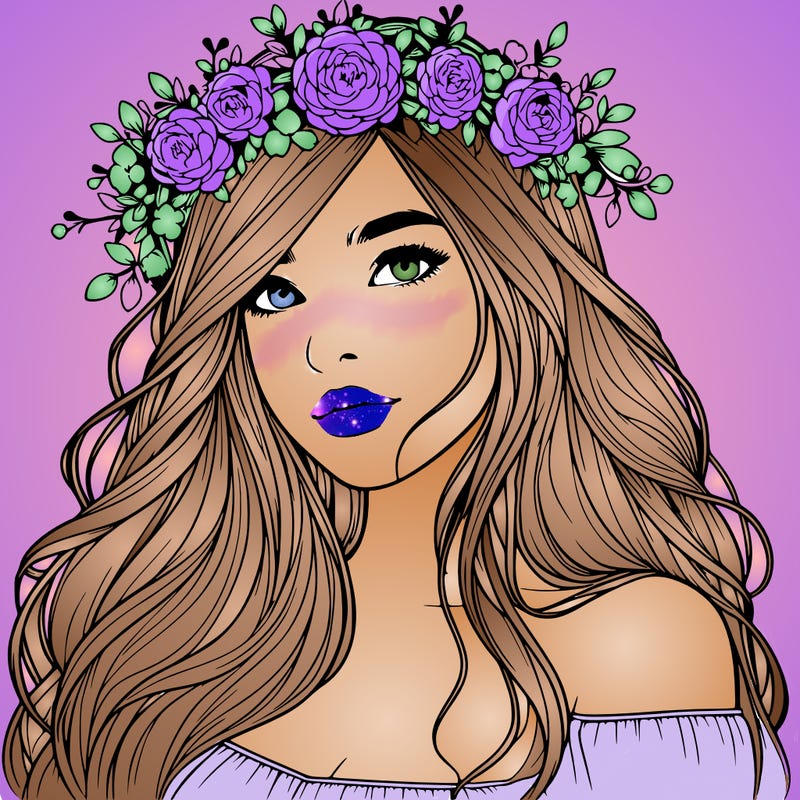 realistic girl with flower crown