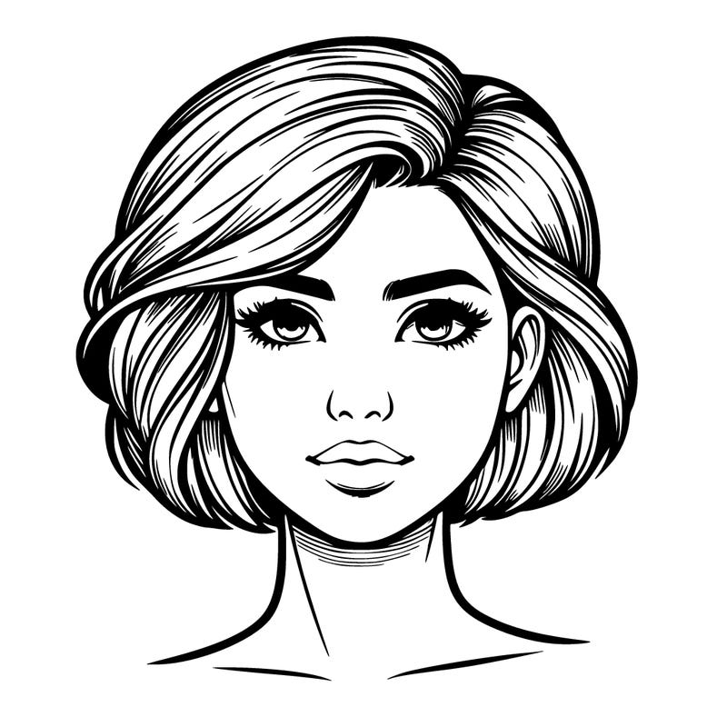 realistic woman with man’s short haircut