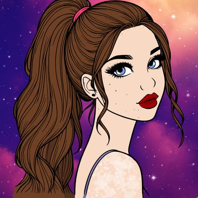 realistic pretty girl with high pony tail