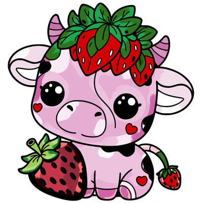 cute strawberry cow