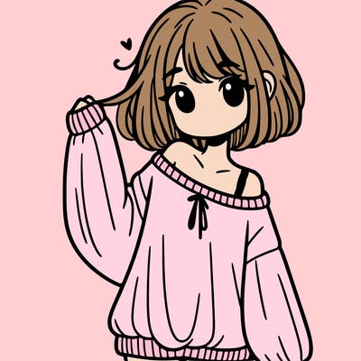 girl in baggy sweater hanging off her shoulder
