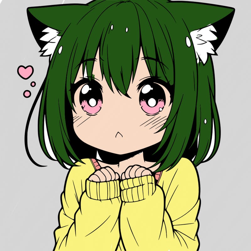 shy anime catgirl