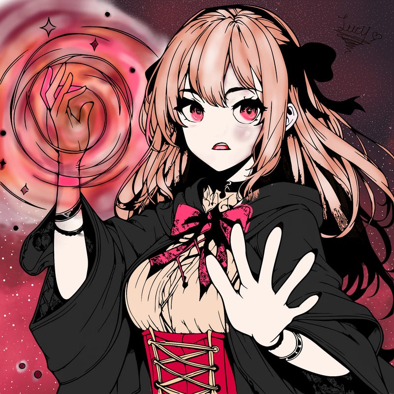 realistic manga arcane girl casting spell