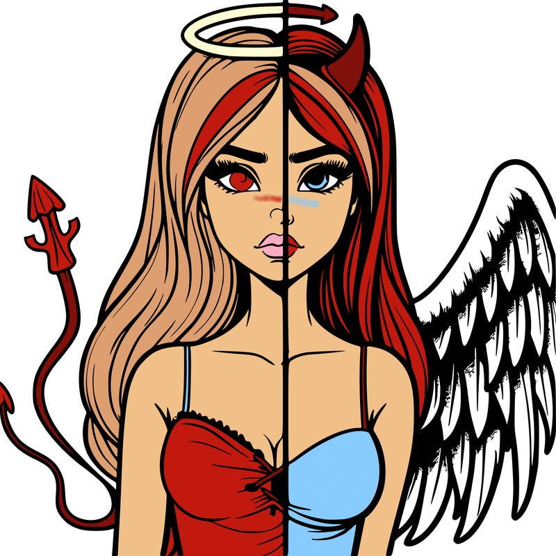 devil vs angel realistic girl