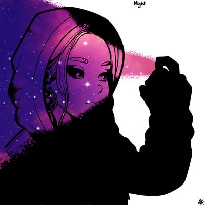 a realistic girl, spray painting