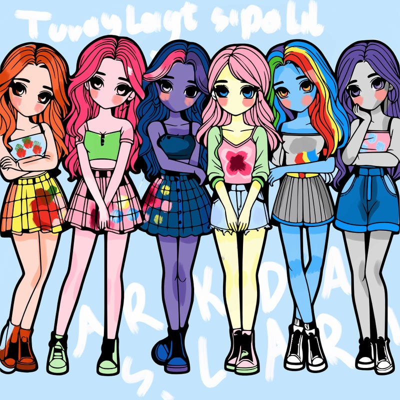 a group of girls realistic