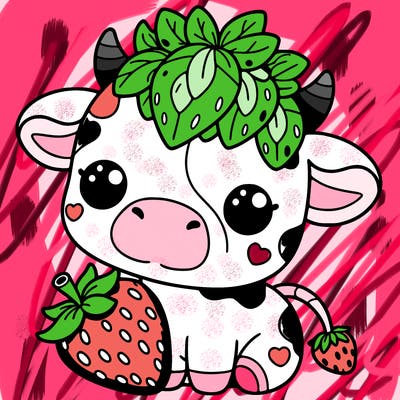 cute strawberry cow