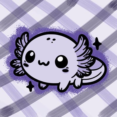 cute easy baby axolotl