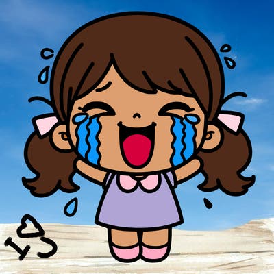 happy crying girl