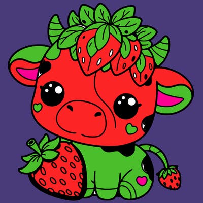 cute strawberry cow