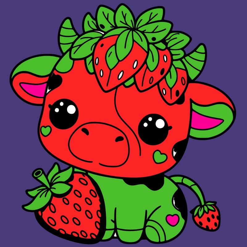 cute strawberry cow