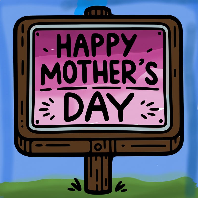 a sign that says happy mother’s day